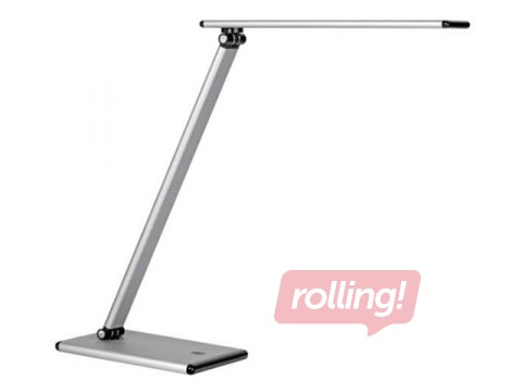 Galda lampa Unilux Terra LED, salokāma, metāliski pelēka