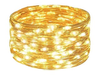 Elektriskā lampiņu virtene Springos, stiepļu gaismas aizkars, 300 mikroLED, silti balta, 3x3m