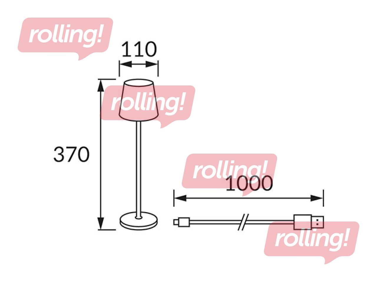 Galda lampa TOGA, LED, balta