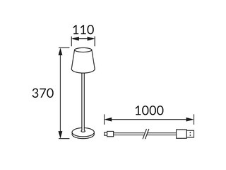 Galda lampa TOGA, LED, balta