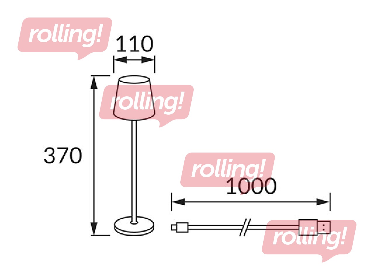 Galda lampa TOGA, LED, melna