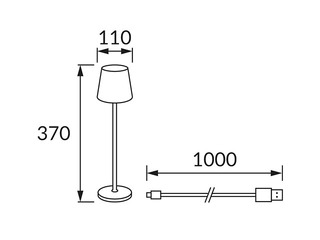 Galda lampa TOGA, LED, melna