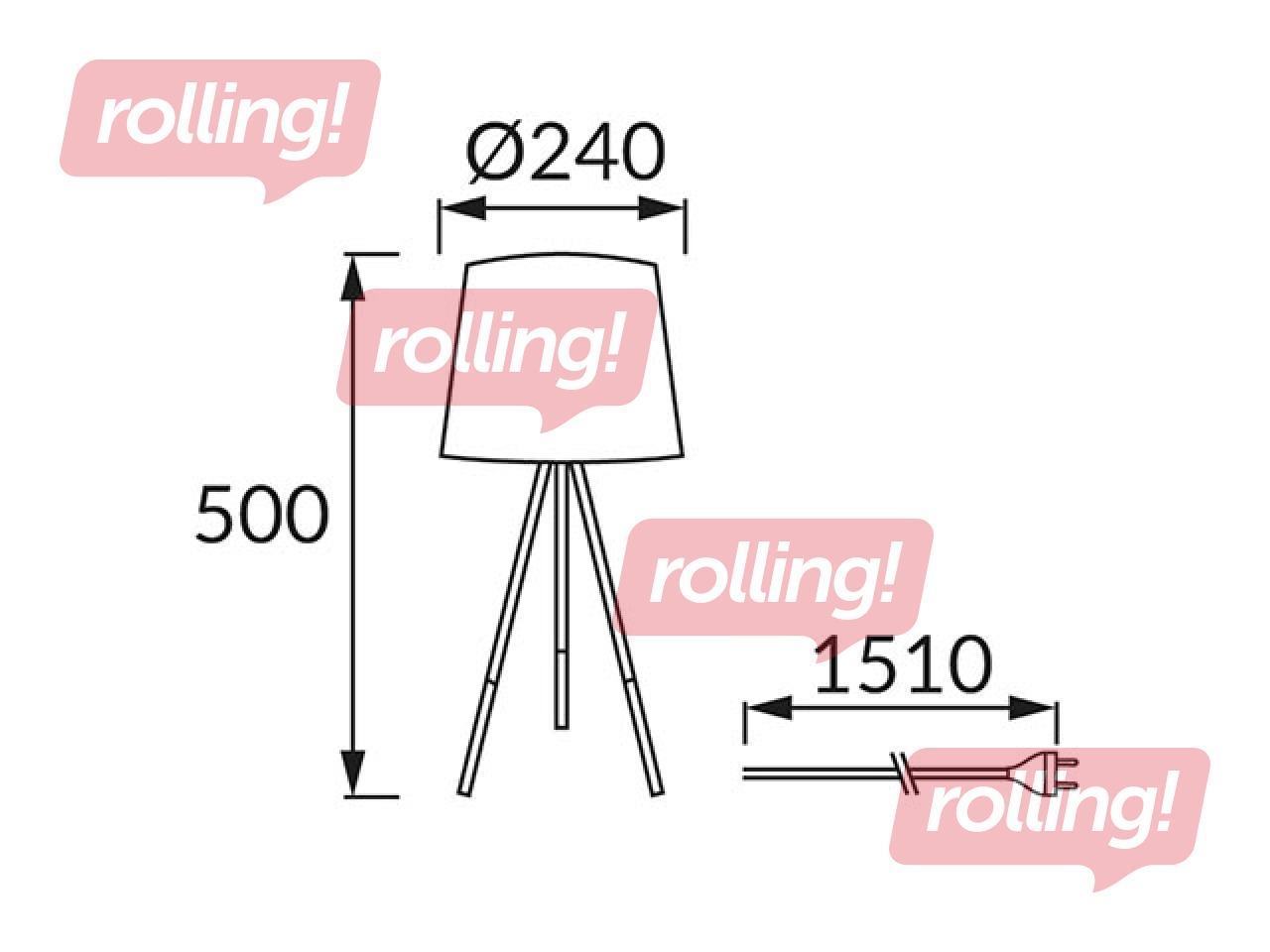Galda lampa RADAR, E14, LED, 40W, pelēka