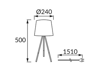 Galda lampa RADAR, E14, LED, 40W, pelēka