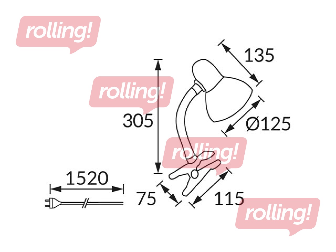 Galda lampa TOLA, E27, LED, 40W, balta