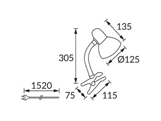 Galda lampa TOLA, E27, LED, 40W, balta