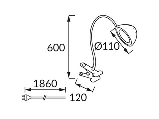 Galda lampa RONI, LED, 4W, melna