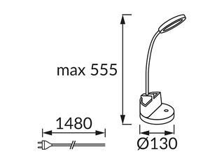 Galda lampa LABOR, LED, 8W, melna