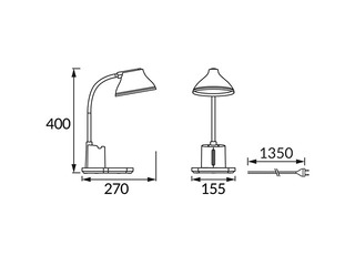 Galda lampa DERBA, LED, 7W, balta