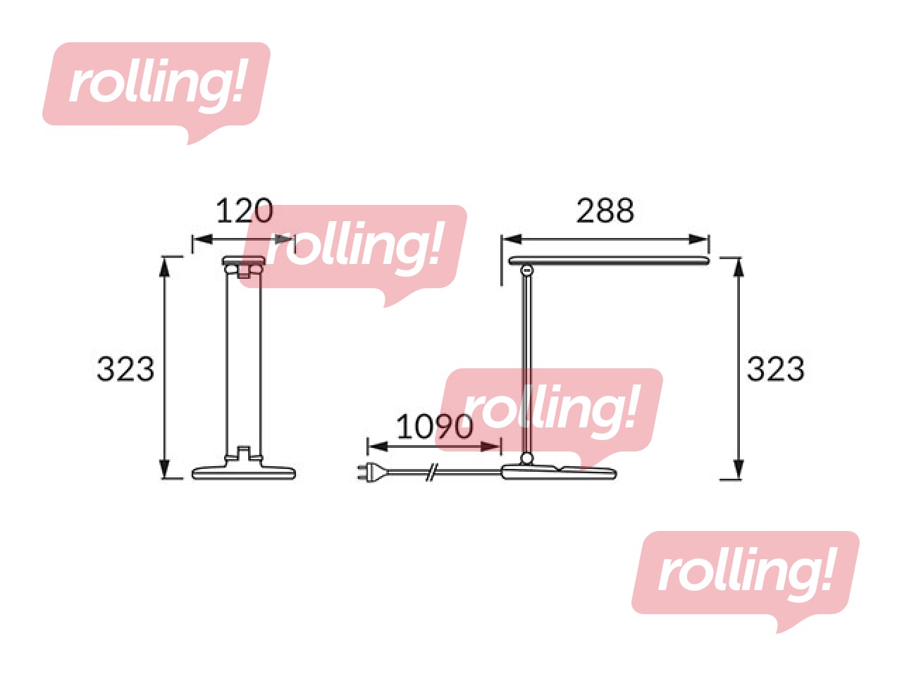 Galda lampa ZET, LED, 5W, melna