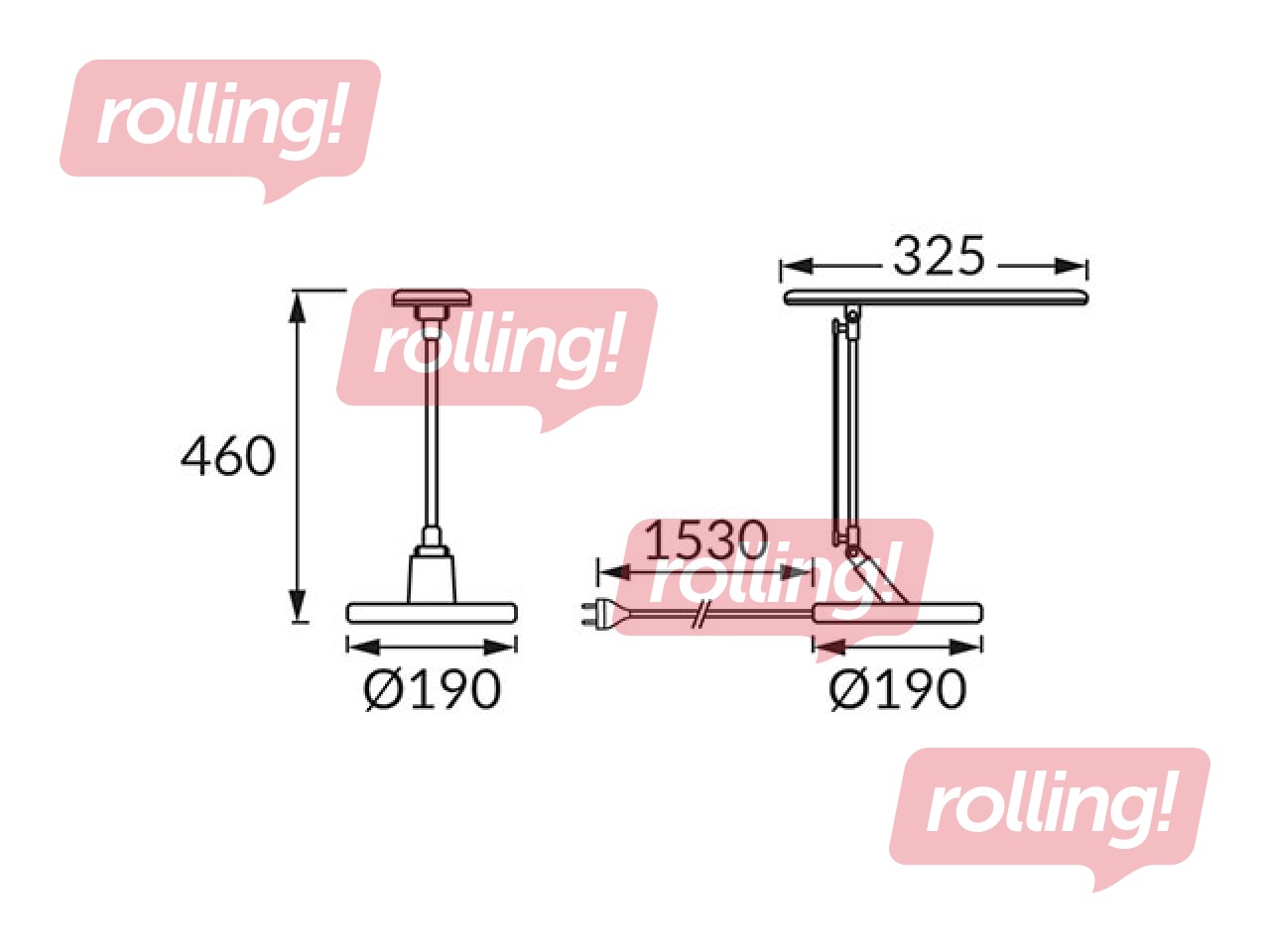 Galda lampa RAMZES, LED, 7.5W, melna