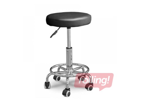 Meistara krēsls bez atzveltnes, melns