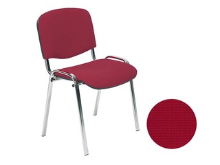 Apmeklētāju krēsls Iso Chrome, auduma, bordo