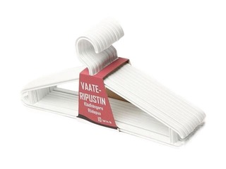 Drēbju pakaramie plastmasas, balti 10 gab.