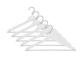 Drēbju pakaramais Domoletti, LSN001-W, balts, koks/metāls, 5 gab.