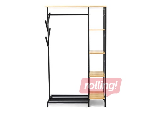 Drēbju pakaramais statīvs Domoletti Jolanta, melns/koka, 170cm