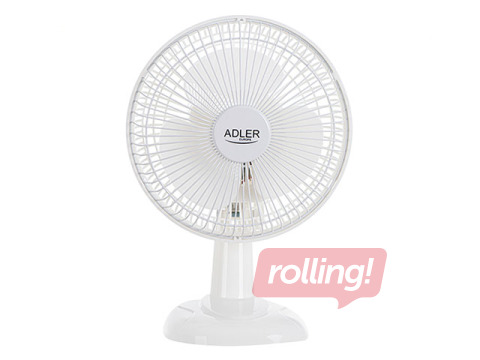 Ventilators galda  Adler AD7301, 30W, ø15cm, balts