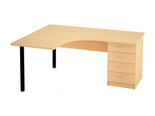 Biroja galds ar 4 atvilktnēm (stūra galds)