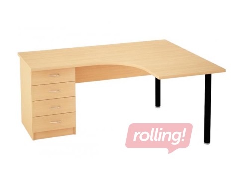 Biroja galds ar 4 atvilktnēm (stūra galds)