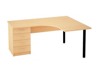 Biroja galds ar 4 atvilktnēm (stūra galds)