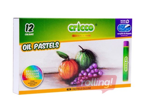 Eļļas krītiņi Oil Pastels Cricco, 12 krāsas