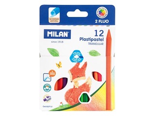 Vaska krītiņi Milan Plastipastel, 12 krāsas