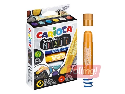 Krītiņi Carioca Temperello, 6 metāliskas krāsas