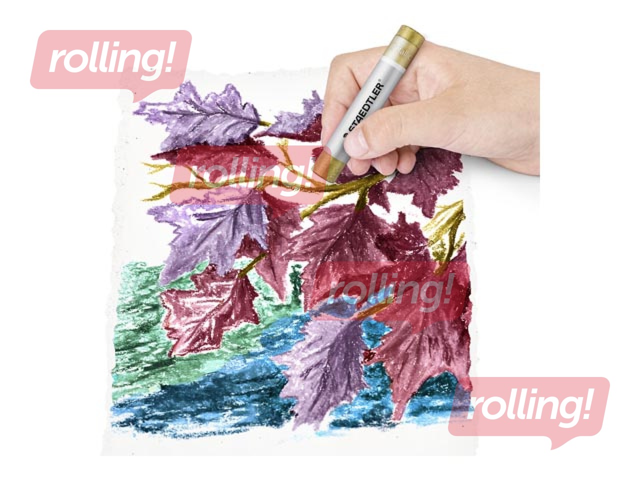 Eļļas krītiņi Oil Pastels Staedtler 2420M, 6 metāliskas krāsas