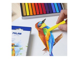 Pasteļkrītiņi mīkstie Milan Art, 12 krāsas