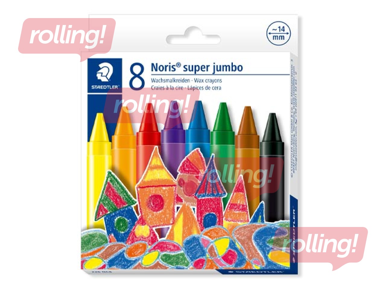 Vaska krītiņi Staedtler, Noris Super jumbo 226, 8 krāsas