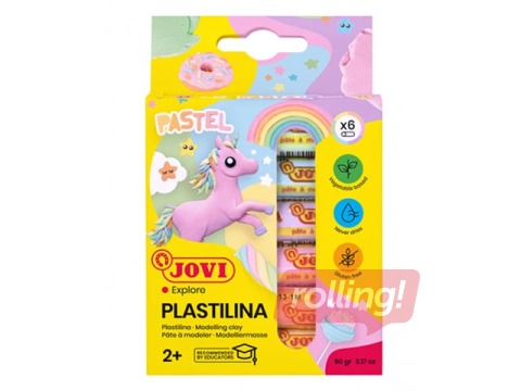 Plastilīns Jovi, pastel, 15 g, 6 krāsas
