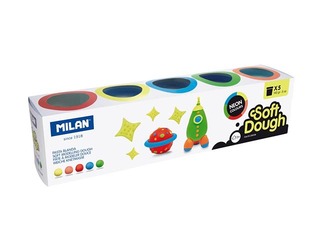 Plastilīna - modelēšanas masas komplekts Milan, 5 neona krāsas