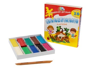 Plastilīns Gamma ar nazīti, 10 krāsas