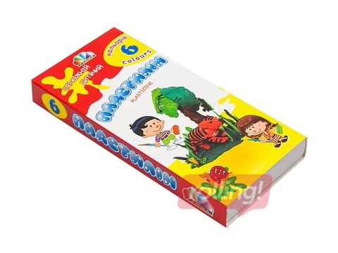 Plastilīns Gamma ar nazīti, 6 krāsas