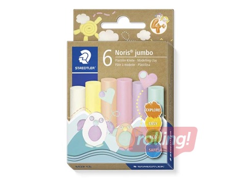 Plastilīns - modelēšanas masa Staedtler 842, 6gb, pastetļkrāsas