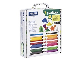 Plastilīna - modelēšanas masas komplekts Milan Wild Life, 12 krāsas