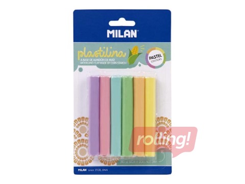 Plastilīns Milan, 6 pasteļkrāsas