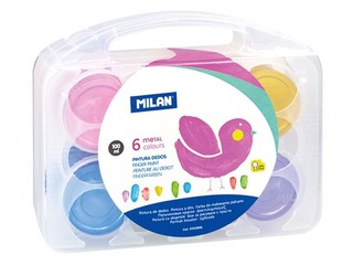 Pirkstiņkrāsas Milan, 100 ml, 6 metāliskas krāsas