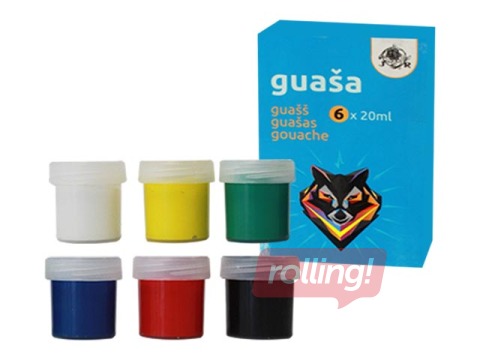 Guaša krāsas, 20 ml, 6 krāsas