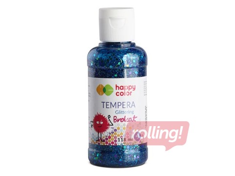 Guaša Happy Color ar gliteriem, zila krāsa, 118ml