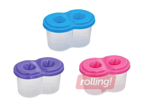 Glāzīte otām ar diviem nodalījumiem, neizlejama, dažādu krāsu vāciņi