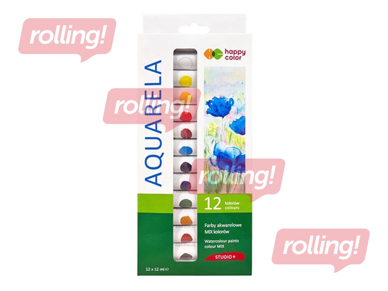 Akvareļkrāsas Happy Color Studio, 12 kr.x12ml (tūbiņas)
