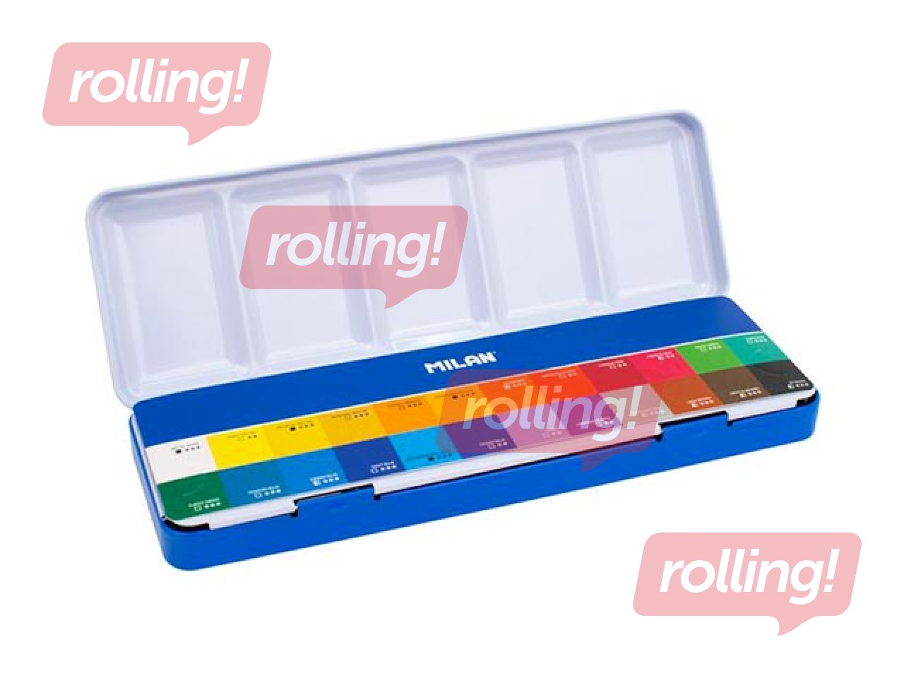 Akvareļkrāsas Milan, 24 krāsas, metāla kastītē