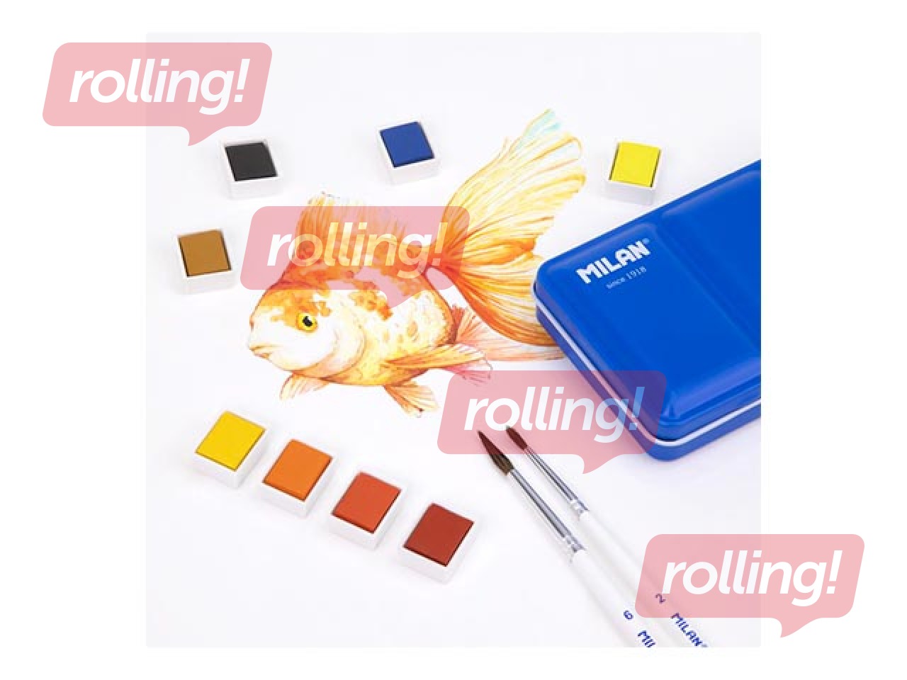 Akvareļkrāsas Milan, 24 krāsas, metāla kastītē