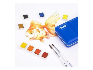 Akvareļkrāsas Milan, 24 krāsas, metāla kastītē