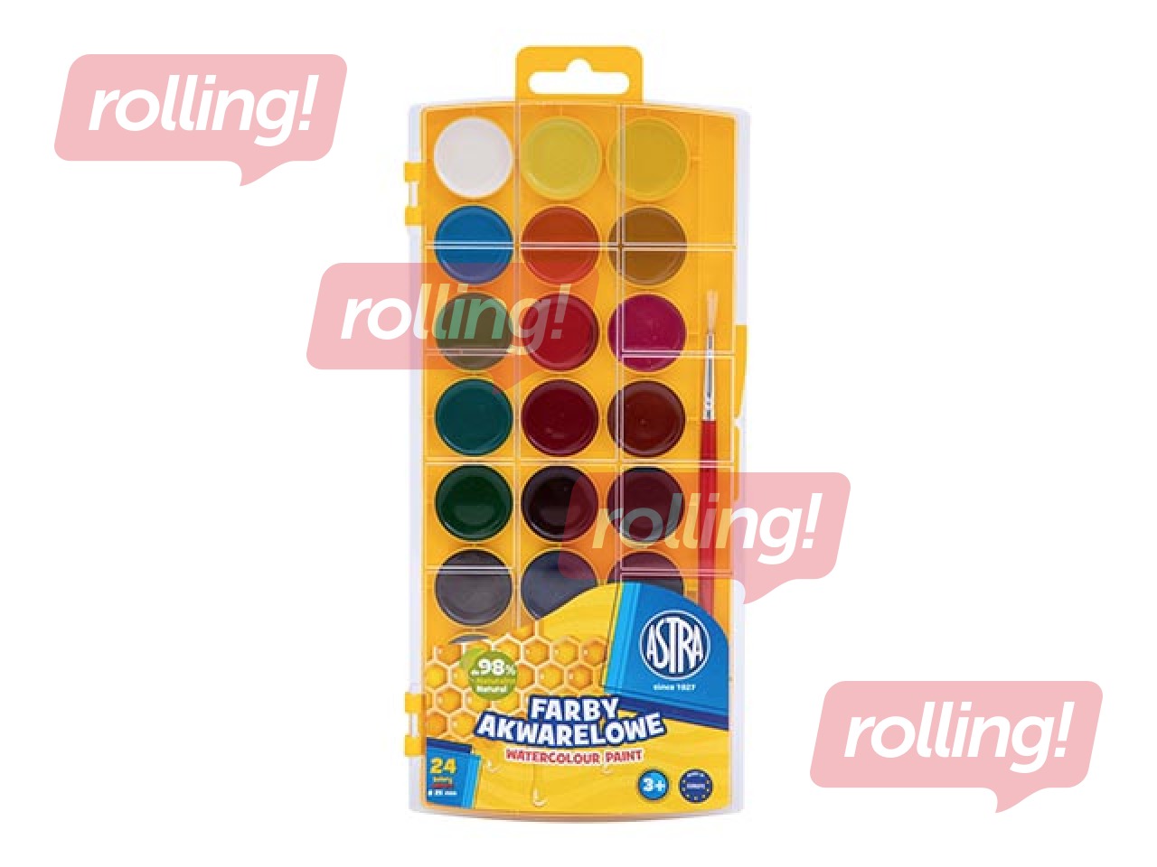 Akvareļkrāsas Astra, 24 krāsas ar otiņu
