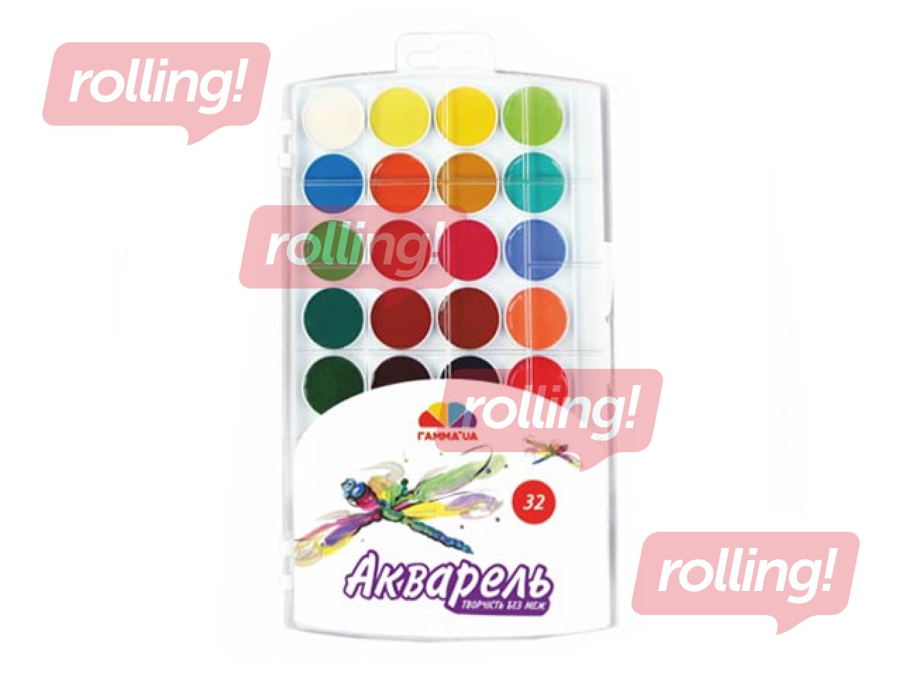 Akvareļkrāsas Gamma, 32 krāsas