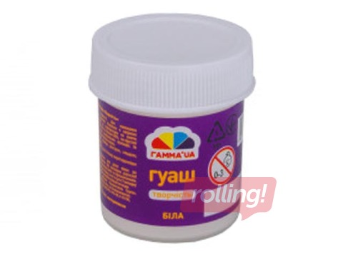 Guaša krāsas mākslinieciskās Gamma, titanium balta, 40ml