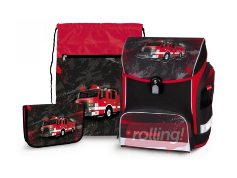 Skolas komplekts Fire Rescue: mugursoma, penālis, apavu soma