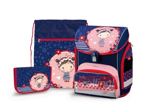 Skolas komplekts Little Betty: mugursoma, penālis, apavu soma